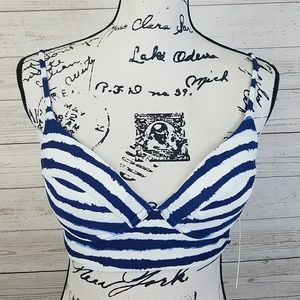 Tori Praver Swimwear Indigo Tie Dye Swim Top